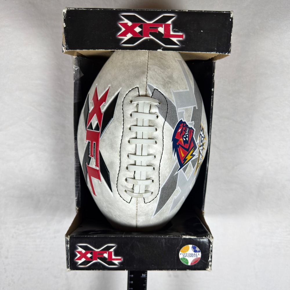 Vintage 2001 XFL Orlando Rage Fotoball Commemorative Football Original Box